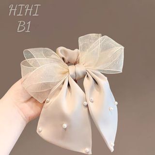 Dây Buộc Tóc Thắc Nơ Đính Hạt Trai Xinh Xắn, Mã B1, Nhà HIHI, b1