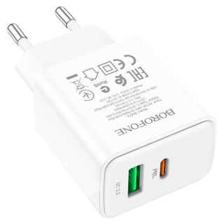 Cóc Sạc Nhanh 20W PD + QC3.0 BA67A Borofone - 1 Cổng Sạc Type C 1 Cổng Sạc USB chuẩn US
