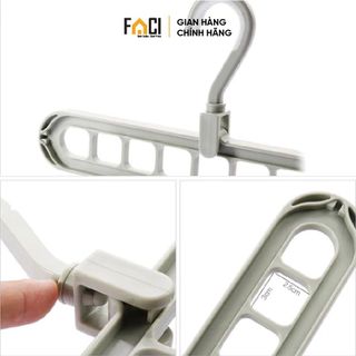 Móc treo quần áo 9 lỗ Faci xoay 360. Móc treo Faci đa năng thông minh treo quần áo khăn phơi đồ tiết kiệm diện tích