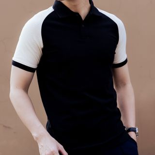 Áo thun nam cổ bẻ Polo Raglan Contrast Slimfit No 158 giá sỉ