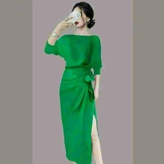 Đầm cổ thuyền nơ cao cấp