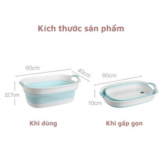 Chậu gấp gọn silicon cỡ lớn Faci tiết kiệm không gian chịu nhiệt tốt chất liệu cao cấp