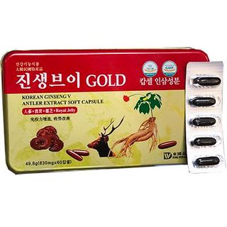 Viên hồng sâm nhung hươu linh chi Bio Apgold hộp 60 viên