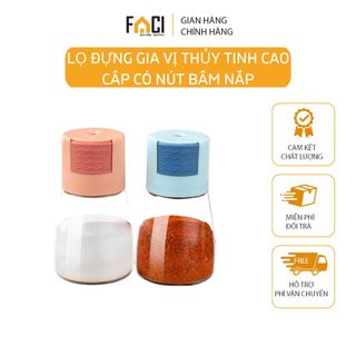 Lọ đựng gia vị thuỷ tinh cao cấp có nút bấm rắc tiện lợi 150ml