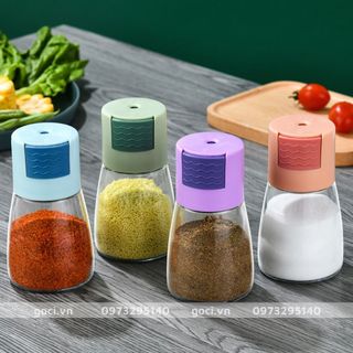 Lọ đựng gia vị thuỷ tinh cao cấp có nút bấm rắc tiện lợi 150ml