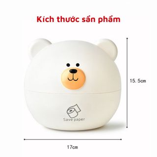 Hộp đựng khăn giấy rút hình gấu cao cấp để bàn sang trọng