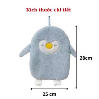 Khăn lau tay nhà bếp cao cấp hình thú dễ thương thấm hút nhanh chóng có móc treo tường