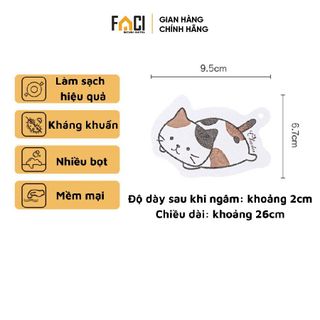 Miếng rửa chén Faci bọt biển nhanh khô. Miếng rửa chén bọt biển hoạt hình mềm mại vệ sinh đa năng cao cấp cho gia đình