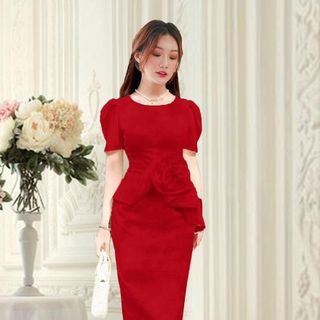 Đầm peplum bông eo cao cấp