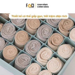 Hộp đựng đồ lót Faci chia ngăn. Hộp đựng đồ lót tất vớ áo ngực bra vải không dệt 6, 7, 20 ngăn gọn gàng tiện lợi