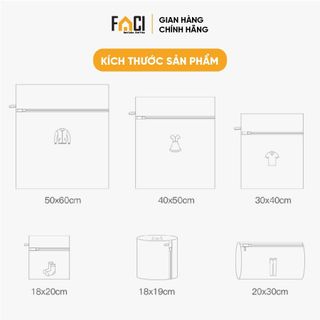 Túi lưới giặt đồ Faci có khóa 2 lớp. Túi lưới giặt đồ hình thêu bộ 6 túi nhiều kích thước giúp bảo vệ quần áo tránh nhàu giá sỉ