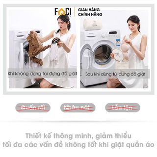 Túi lưới giặt đồ Faci có khóa 2 lớp. Túi lưới giặt đồ hình thêu bộ 6 túi nhiều kích thước giúp bảo vệ quần áo tránh nhàu