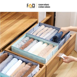 Hộp vải đựng quần áo Faci chia ngăn. Hộp vải đựng quần áo sắp xếp gọn gàng tiện lợi chất liệu cao cấp hàng xuất khẩu