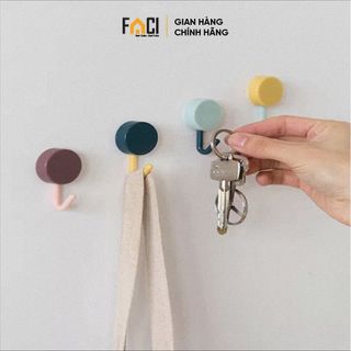 Móc dán tường Faci hình bánh macaron. Móc dán tường chịu lực treo quần áo nhiều màu sắc dễ thương siêu dính siêu chắc