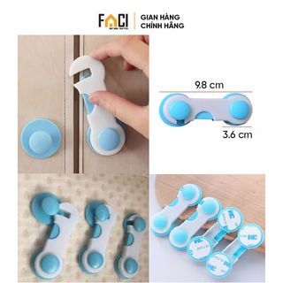 Chốt cửa an toàn Faci bảo vệ bé. Chốt cửa an toàn bằng nhựa khóa chặn ngăn tủ gài tủ lạnh chống trơn trượt cho trẻ em