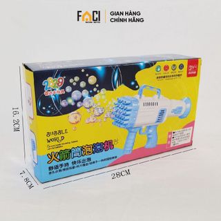 Súng bắn bong bóng Faci 32 nòng. Súng bắn bong bóng xà phòng chạy bằng pin siêu mạnh nhiều màu an toàn cho bé