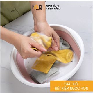 Chậu gấp gọn Faci silicon tiện lợi. Chậu gấp gọn đa năng nhà bếp tắm giặt chất liệu an toàn cho bé tiết kiệm không gian