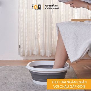 Chậu gấp gọn Faci silicon tiện lợi. Chậu gấp gọn đa năng nhà bếp tắm giặt chất liệu an toàn cho bé tiết kiệm không gian