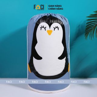 Túi đựng chăn Faci vải nilong cỡ lớn. Túi đựng chăn màn gối quần áo chống nước dây rút hình gấu đáng yêu tiện lợi 135l