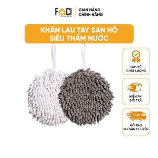 Khăn lau tay nhà bếp Faci siêu thấm hút. Khăn lau tay nhà bếp san hô treo tường nhà tắm sợi bông thấm hút mềm mại