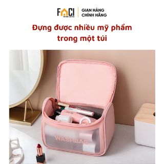 Túi đựng mỹ phẩm Faci form rộng. Túi đựng mỹ phẩm chống thấm nước túi đựng đồ trang điểm túi cá nhân đi biển đi du lịch