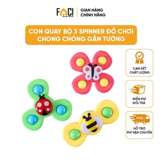 Con quay spinner Faci các bé yêu thích. Con quay spinner bộ 3 cỡ lớn đồ chơi chong chóng gắn tường có tiếng lục lạc