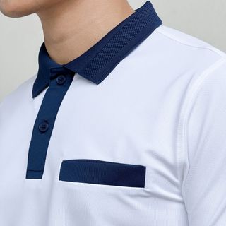 Áo thun cổ bẻ, viền túi giả, áo Polo Chest Pocket Slimfit siêu thoáng mát A02-143