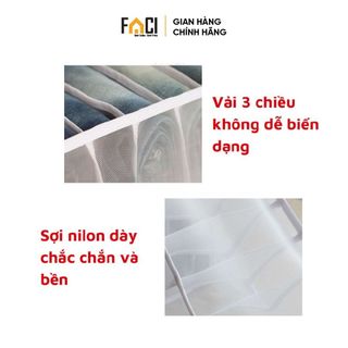 Túi đựng quần áo Faci chia ngăn. Túi đựng quần áo đồ lót vải lưới siêu bền nhiều kích cỡ sắp xếp tủ quần áo tiện lợi