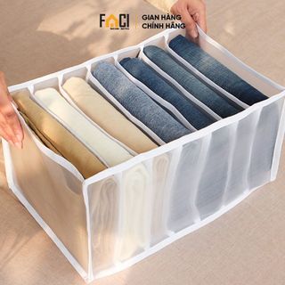Túi đựng quần áo Faci chia ngăn. Túi đựng quần áo đồ lót vải lưới siêu bền nhiều kích cỡ sắp xếp tủ quần áo tiện lợi