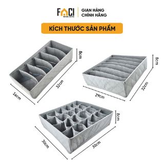 Hộp vải đựng quần áo Faci chia ngăn. Hộp vải đựng quần áo đồ lót đồ trẻ em người lớn 6 7 20 ngăn vải không dệt hàng VNXK