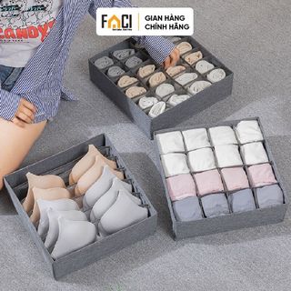 Hộp vải đựng quần áo Faci chia ngăn. Hộp vải đựng quần áo đồ lót đồ trẻ em người lớn 6 7 20 ngăn vải không dệt hàng VNXK