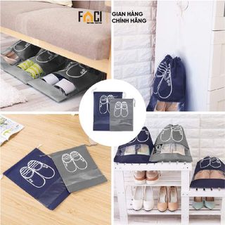 Túi đựng giày Faci chống nước nam nữ. Túi đựng giày dép đa năng túi dây rút du lịch vải không dệt chống bụi chống ẩm mốc