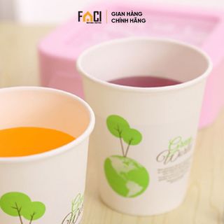 Cốc giấy Faci chịu nhiệt chống thấm 50 cái. Cốc giấy dùng 1 lần có thể phân hủy tiệt trùng an toàn cho sức khỏe