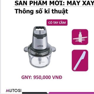 Máy xay thịt Mutosi MB-G522 dung tích 1,8L bóc tỏi, xay đa năng