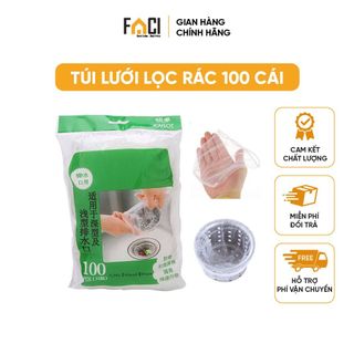 Túi lọc rác Faci 100 cái có chun. Túi lọc rác bồn rửa chén lưới vải siêu dai tự phân hủy chống tắc nghẽn đường ống