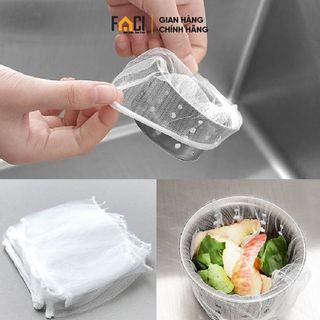 Túi lọc rác Faci 100 cái có chun. Túi lọc rác bồn rửa chén lưới vải siêu dai tự phân hủy chống tắc nghẽn đường ống