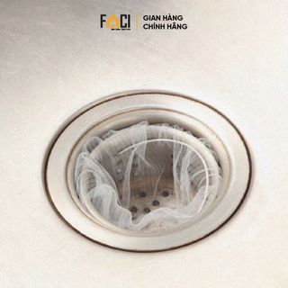 Túi lọc rác Faci 100 cái có chun. Túi lọc rác bồn rửa chén lưới vải siêu dai tự phân hủy chống tắc nghẽn đường ống