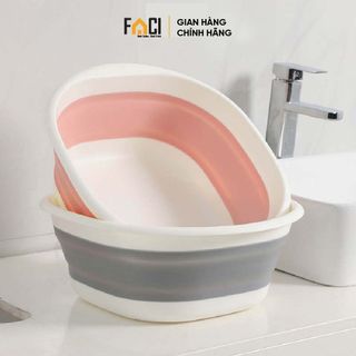 Chậu gấp gọn Faci silicon đa năng. Chậu gấp gọn giặt quần áo thau rửa tay rửa mặt chậu tắm cho bé tiết kiệm diện tích
