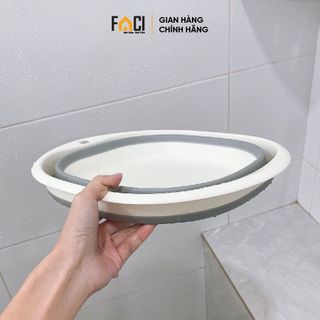 Chậu gấp gọn Faci silicon đa năng. Chậu gấp gọn giặt quần áo thau rửa tay rửa mặt chậu tắm cho bé tiết kiệm diện tích