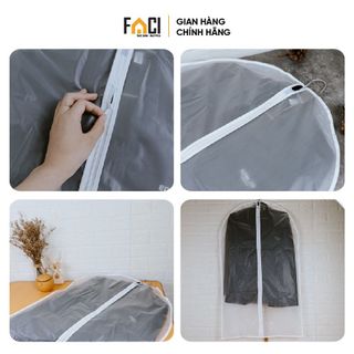 Túi bọc quần áo Faci trong suốt chống bụi. Túi bọc quần áo treo tủ dày dặn bảo quản quần áo chống thấm nước chống ẩm mốc
