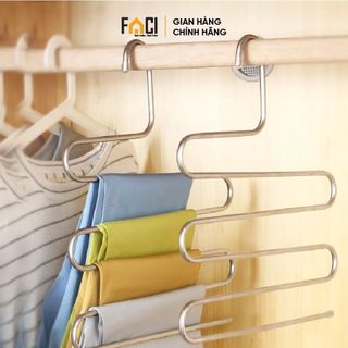 Móc treo quần áo Faci inox 5 tầng. Móc treo quần áo và khăn tắm tiện lợi đa năng tiết kiệm không gian
