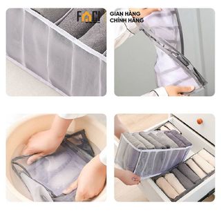 Túi đựng đồ lót Faci chia ngăn. Túi đựng đồ lót tất vớ chất vải lưới bền nhiều ô để tủ quần áo tiện dụng