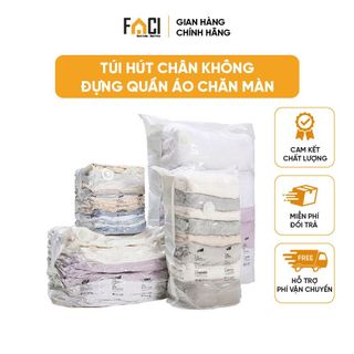 Túi hút chân không đựng quần áo Faci. Túi hút chân không đựng quần áo chăn màn dùng tay ép tiện lợi không cần bơm