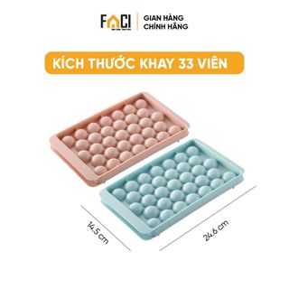 Khay làm đá tròn Faci 33 viên. Khay làm đá tròn 33 viên, lục giác 18 viên có nắp cao cấp chất liệu nhựa an toàn tủ lạnh