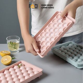 Khay làm đá tròn Faci 33 viên. Khay làm đá tròn 33 viên, lục giác 18 viên có nắp cao cấp chất liệu nhựa an toàn tủ lạnh