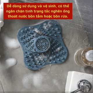 Miếng silicon đậy lỗ thoát nước FACI lọc rác thải tóc rụng ngăn ngừa nghẹt cống