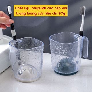 Cốc đánh răng FACI 2 trong 1 tích hợp khe cắm bàn chải tiện lợi chất liệu nhựa PP cao cấp