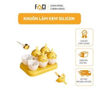 Khuôn làm kem silicon FACI cao cấp 6 que an toàn sức khỏe hình gà con dễ thương giá sỉ