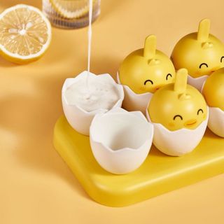 Khuôn làm kem silicon FACI cao cấp 6 que an toàn sức khỏe hình gà con dễ thương