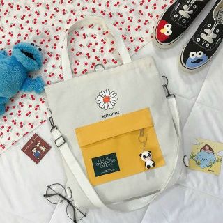 CHUYÊN SỈ TÚI ĐEO ĐI HỌC THÊM CÓ ĐAY KÉO TIỆN LỢI - TOTE HOA CÚC